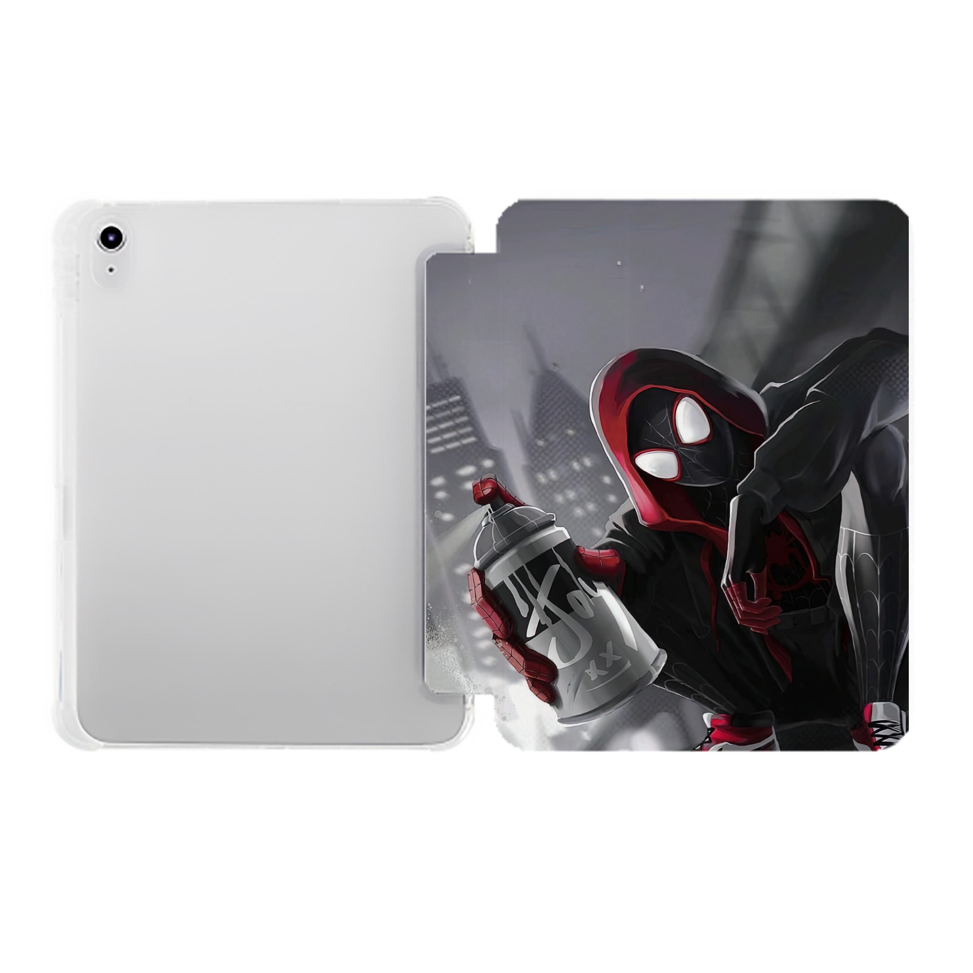 （画像用） Spider Man スパイダーマン IPad ケース ペン収納付き 三つ折りスタンド PUレザー×シリコン 対応機種9.5/10.5/10.9インチ